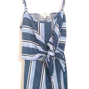 Blue and white jumpsuit